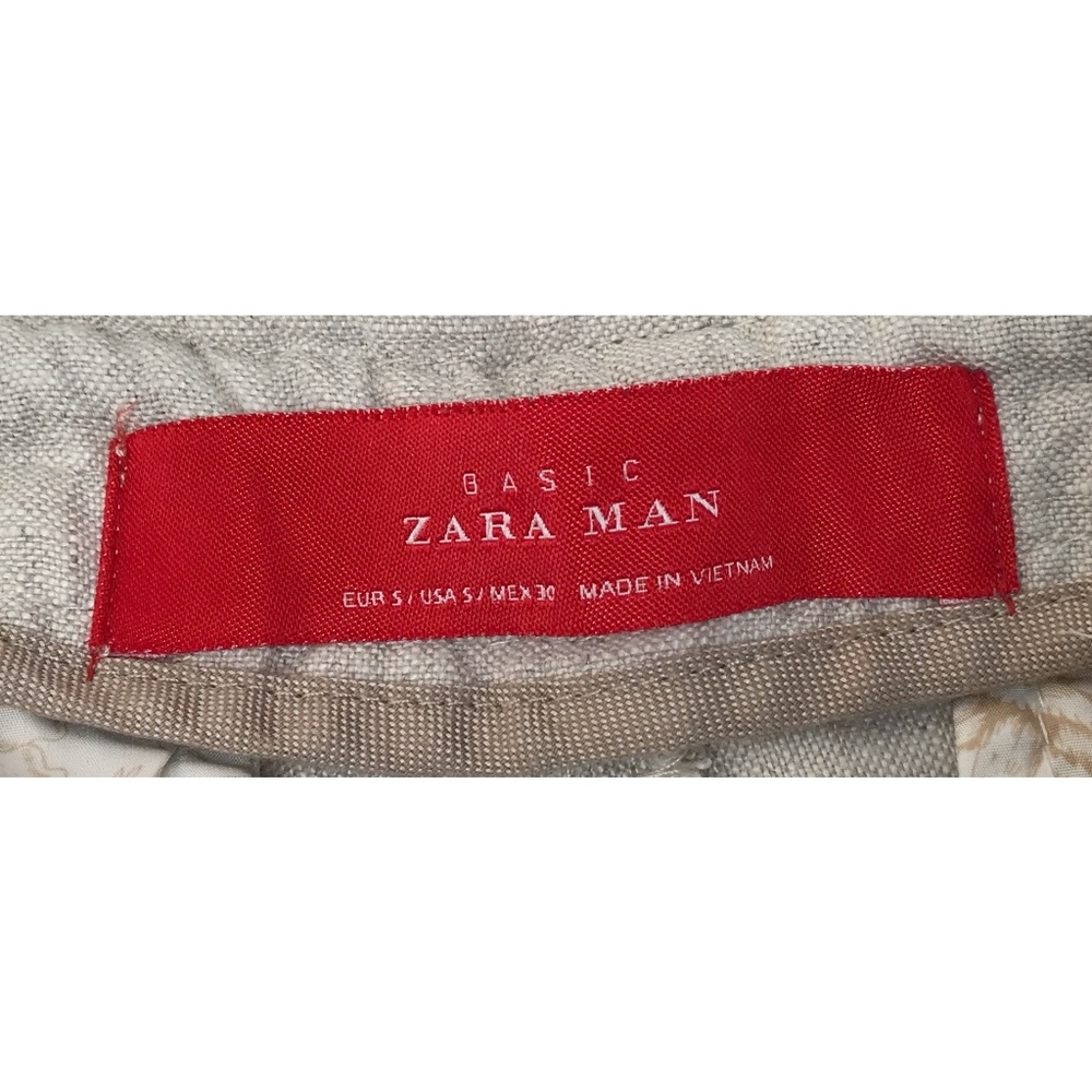 Zara Man 100% Linen Pocket Rope Draw String Shorts - Picture 3 of 7